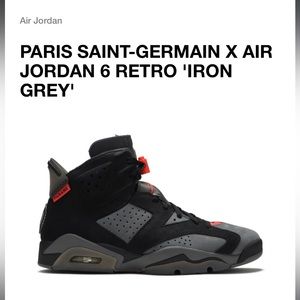 PARIS SAINT-GERMAIN X AIR JORDAN 6 RETRO 'IRON GREY'
